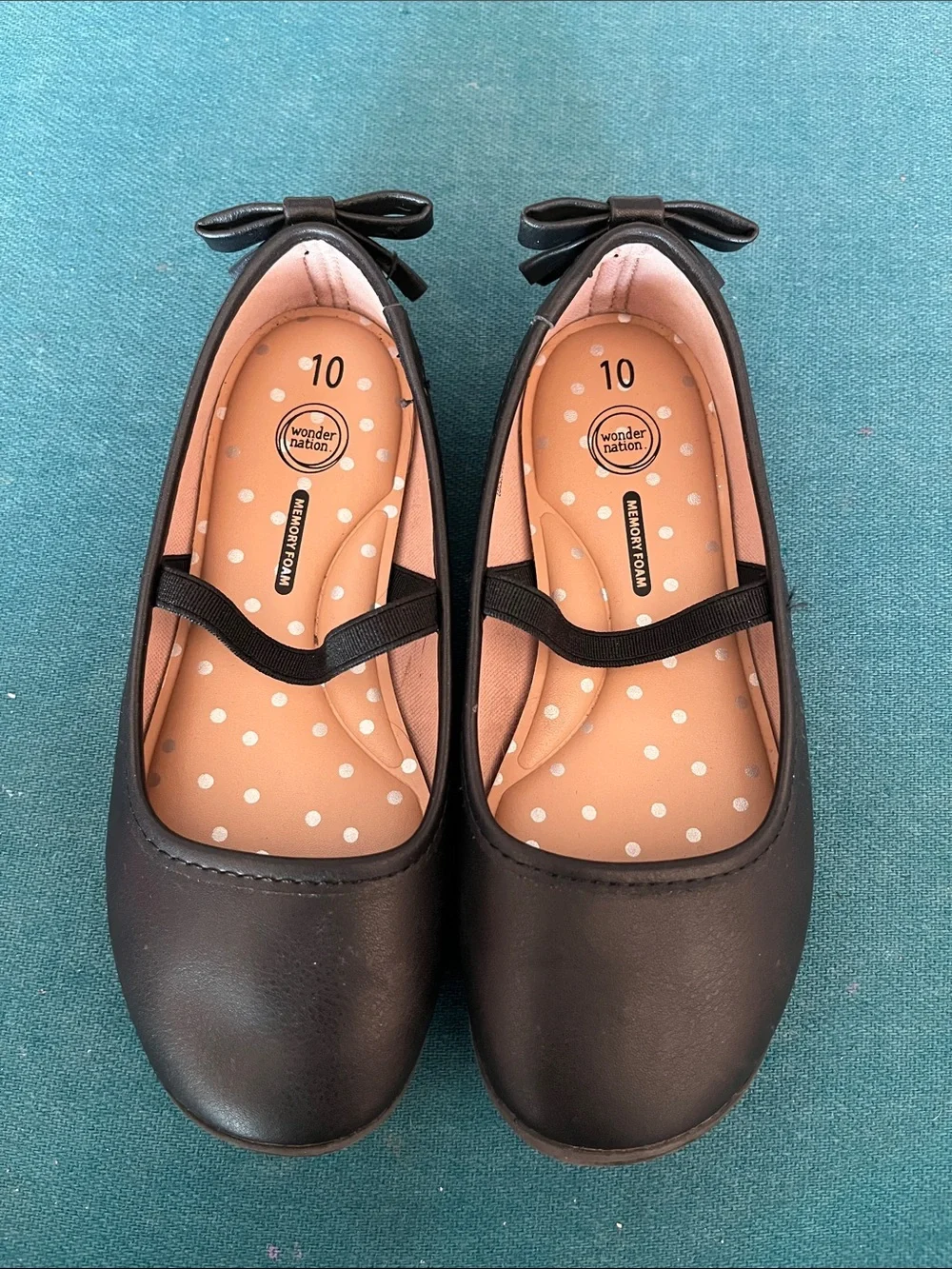 wonder nation Black Girls' Bow Strap Mary Jane Shoes